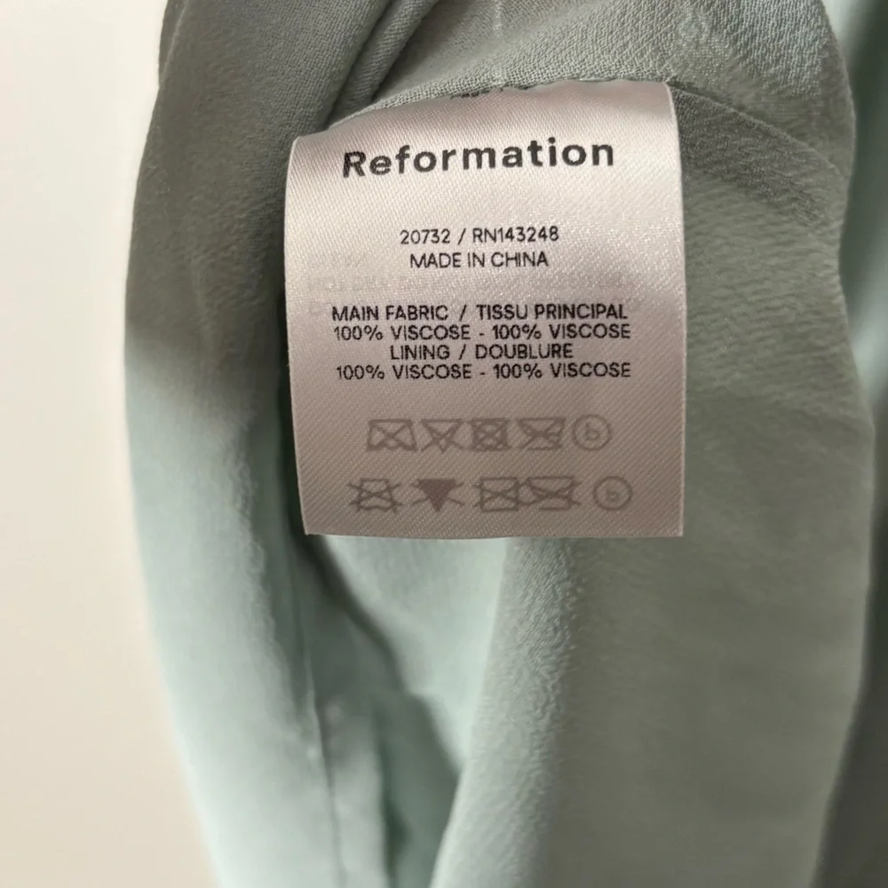 NWT Reformation Nikita Dress Celadon Midi - Picture 8 of 8